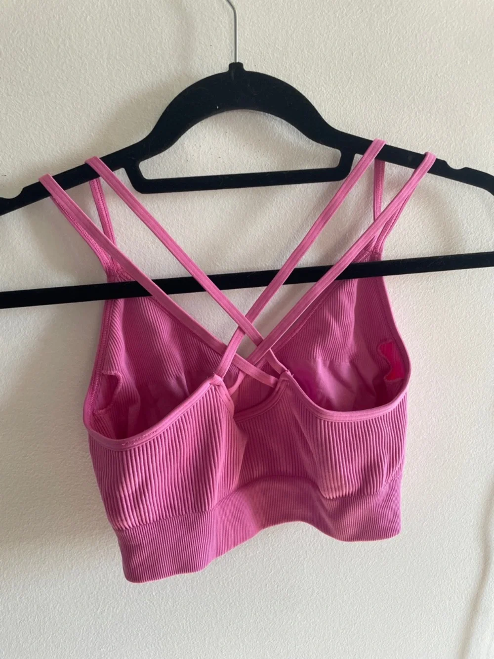 aerie Pink Ribbed Crisscross Sports Bralette - Picture 3 of 3